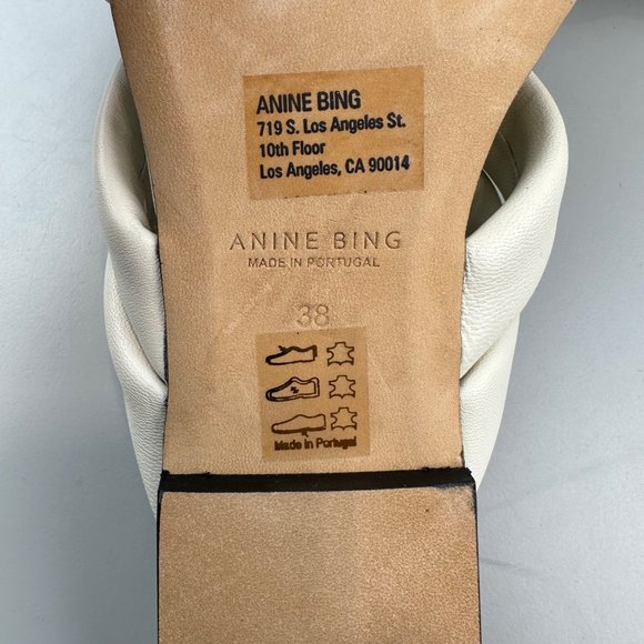 Anine Bing Eve Cream Padded Slide Sandals - Picture 10 of 11